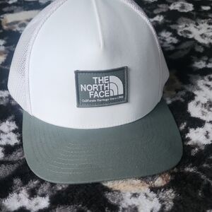 The North Face White and Green Cap